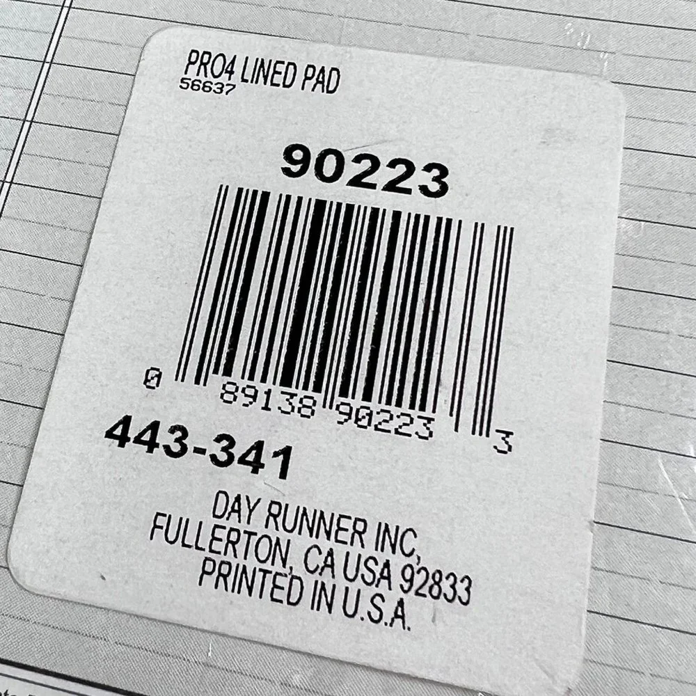 Day Runner Lined Note Pad Pro Business System 6 Ring Page Size 4.25x6.75 NIP